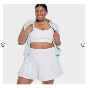 NEW NWT White Pleated Skort XXL All In Motion Tennis Golf Activewear Athleisure